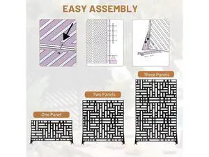 Privacy Fence Panels, 72H x 47W Metal Privacy Screen Freestanding, Decorative Privacy Panels for Patio Garden Pool, Outdoor & Indoor (Rectangular) Privacy Fence Panels, 72H x 47W Metal Privacy Screen Freestanding, Decorative Privacy Panels for Patio Garden Pool, Outdoor & Indoor (Rectangular)