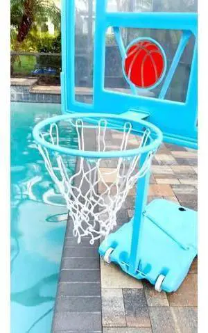32x23 Pool Basketball Hoop, 3.1FT-4.1FT Height Adjustable Poolside Basketball Hoop,Include Air Pump,Basketball, Made for Teens, Adults, Blue 32x23 Pool Basketball Hoop, 3.1FT-4.1FT Height Adjustable Poolside Basketball Hoop,Include Air Pump,Basketball, Made for Teens, Adults, Blue