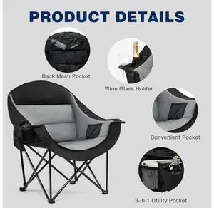 apollo walker Extra Wide Oversized Camping Chair - Heavy Duty Padded Folding Chair with Cooling Bag, Cup Holder & Carry Bag apollo walker Extra Wide Oversized Camping Chair - Heavy Duty Padded Folding Chair with Cooling Bag, Cup Holder & Carry Bag