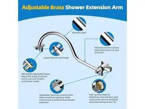 Hibbent Thickness Metal Rain Shower Head, 10 Inch High Pressure Rainfall Shower Head, Square Large B Hibbent Thickness Metal Rain Shower Head, 10 Inch High Pressure Rainfall Shower Head, Square Large B