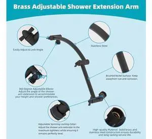 Hibbent Rain Filtered Shower Head, 13'' High Pressure Rainfall 5 Modes Showerhead with 16" Shower He Hibbent Rain Filtered Shower Head, 13'' High Pressure Rainfall 5 Modes Showerhead with 16" Shower He