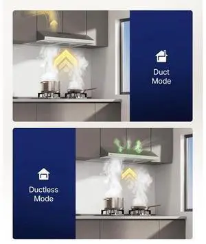 Upstreman 30 Inch Under Cabinet Range Hood, Stainless Steel Kitchen Vent Hood with LED Lights, Butto Upstreman 30 Inch Under Cabinet Range Hood, Stainless Steel Kitchen Vent Hood with LED Lights, Butto