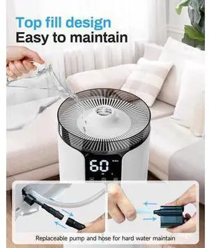 Humidifier Large Room, 4.2 Gal/16L Large Humidifier for 1500 sq.ft, 360° Nozzles Cool Mist Ultrasonic, Top Fill Tower Humidifiers for Bedroom Office Plant wholehouse with Extension Tube, Night Light Humidifier Large Room, 4.2 Gal/16L Large Humidifier for 1500 sq.ft, 360° Nozzles Cool Mist Ultrasonic, Top Fill Tower Humidifiers for Bedroom Office Plant wholehouse with Extension Tube, Night Light