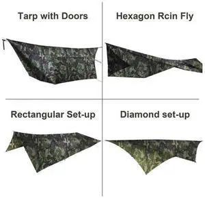 Onewind 12×10 ft Camo Camping Tarp, Billow Tarp Shelter Lightweight Waterproof Hammock Rainfly for S Onewind 12×10 ft Camo Camping Tarp, Billow Tarp Shelter Lightweight Waterproof Hammock Rainfly for S