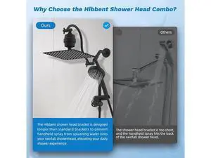 Hibbent Dual Filter All Metal 10"Rainfall Showerhead Combo, High Pressure Filter Shower Head with 10 Hibbent Dual Filter All Metal 10"Rainfall Showerhead Combo, High Pressure Filter Shower Head with 10