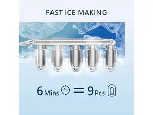 EUHOMY Ice Maker Countertop Machine - 26 lbs in 24 Hours, 9 Cubes Ready in 6 Mins, Electric ice Maker and Compact ice Maker with Ice Scoop and Basket. Perfect for Home/Kitchen/Office.(Black) EUHOMY Ice Maker Countertop Machine - 26 lbs in 24 Hours, 9 Cubes Ready in 6 Mins, Electric ice Maker and Compact ice Maker with Ice Scoop and Basket. Perfect for Home/Kitchen/Office.(Black)