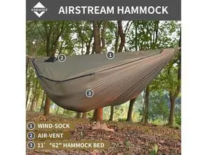 Onewind Airstream Camping Hammock with Mosquito Net and Windsock, Portable Hammock with Tree Straps Onewind Airstream Camping Hammock with Mosquito Net and Windsock, Portable Hammock with Tree Straps