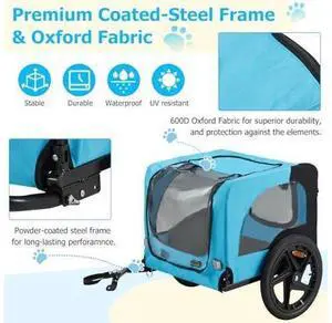 Foldable Pet Bike Trailer for Dogs up to 88 lbs Universal Hitch Bicycle Carrier with ShockAbsorbing Tires, Mesh Ventilation & QuickRelease Wheels (55/57) Foldable Pet Bike Trailer for Dogs up to 88 lbs Universal Hitch Bicycle Carrier with ShockAbsorbing Tires, Mesh Ventilation & QuickRelease Wheels (55/57)