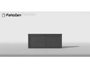 PatioZen 120 Gallon Resin Deck Box, Lockable Patio Outdoor Storage Box for Furniture, Garden Tools and Tools Storage, Waterproof Outside Storage Boxes - Black PatioZen 120 Gallon Resin Deck Box, Lockable Patio Outdoor Storage Box for Furniture, Garden Tools and Tools Storage, Waterproof Outside Storage Boxes - Black