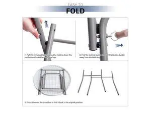 Byliable 32in Cocktail Table White High Top Folding, Portable Bar Height Folding Table Round with Removable Gray Legs, Indoor Outdoor Banquet for Parties, Commercial, Speech, Dining Byliable 32in Cocktail Table White High Top Folding, Portable Bar Height Folding Table Round with Removable Gray Legs, Indoor Outdoor Banquet for Parties, Commercial, Speech, Dining
