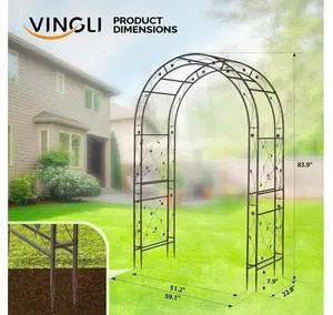 Garden Arbor, Arch for Wedding Ceremony Party, Christmas Garden Decor Steel Garden Trellis for Plant Climbing, Pergola for Garden, Backyard, Lawn (Arch Top, Bronze) Garden Arbor, Arch for Wedding Ceremony Party, Christmas Garden Decor Steel Garden Trellis for Plant Climbing, Pergola for Garden, Backyard, Lawn (Arch Top, Bronze)