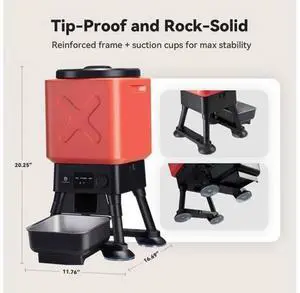 Automatic Dog Feeder for Large Dogs, 14L Capacity, Remote Feeding, Anti-Blockage System, Timed Auto Dog Food Dispenser, 2.4G WiFi App Control,Dual Power Supply,Stainless Steel Bowl Red with Basic Automatic Dog Feeder for Large Dogs, 14L Capacity, Remote Feeding, Anti-Blockage System, Timed Auto Dog Food Dispenser, 2.4G WiFi App Control,Dual Power Supply,Stainless Steel Bowl Red with Basic