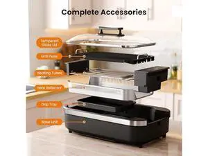 Kismile Smokeless Indoor Grill, 1500W Electric Grill with 6-Level Temp Control, Korean BBQ Grill with Glass Lid, Compact & Portable, Non-Stick Grill Plate, Auto Shut Off & Dishwasher Safe Kismile Smokeless Indoor Grill, 1500W Electric Grill with 6-Level Temp Control, Korean BBQ Grill with Glass Lid, Compact & Portable, Non-Stick Grill Plate, Auto Shut Off & Dishwasher Safe