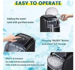 Kismile Countertop Ice Maker Machine,26Lbs/24H Compact Automatic Ice Makers,9 Cubes Ready in 6-8 Minutes,Portable Ice Cube Maker with Self-Cleaning Program Kismile Countertop Ice Maker Machine,26Lbs/24H Compact Automatic Ice Makers,9 Cubes Ready in 6-8 Minutes,Portable Ice Cube Maker with Self-Cleaning Program