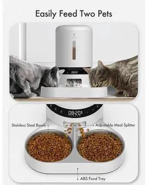 Automatic Cat Feeder with Camera for Two Cats, 1080P HD Video with Night Vision, 5G WiFi Pet Feeder with Phone APP Control, 2-Way Audio for Cat & Dog, Low Food & Motion & Sound Alerts White 5L Basic Automatic Cat Feeder with Camera for Two Cats, 1080P HD Video with Night Vision, 5G WiFi Pet Feeder with Phone APP Control, 2-Way Audio for Cat & Dog, Low Food & Motion & Sound Alerts White 5L Basic