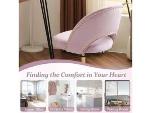 Modern Velvet Small Office Chair,Cute Desk Chair With Wheels,Gold Base/Studs,Comfy Armless Swivel Vanity Task Chair For Women/Girl/Kids,Nail Tech Chair For Office,Small Space,Mauve Light Purple Modern Velvet Small Office Chair,Cute Desk Chair With Wheels,Gold Base/Studs,Comfy Armless Swivel Vanity Task Chair For Women/Girl/Kids,Nail Tech Chair For Office,Small Space,Mauve Light Purple