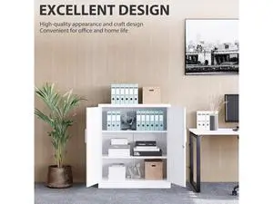 SISESOL White Metal Storage Cabinet with Doors and Shelves,36 inch Small Metal Cabinet with Lock,Sho SISESOL White Metal Storage Cabinet with Doors and Shelves,36 inch Small Metal Cabinet with Lock,Sho