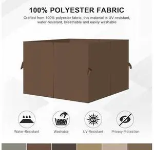 Aoodor 12x16 ft Outdoor Gazebo Curtains, 4 Panels Waterproof Privacy Sidewall Replacement with Zipper for Patio Pergola and Canopy, Brown Aoodor 12x16 ft Outdoor Gazebo Curtains, 4 Panels Waterproof Privacy Sidewall Replacement with Zipper for Patio Pergola and Canopy, Brown