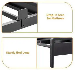 Twin Platform Bed Frame with LED Headboard & Footboard, USB Charging Station, Metal Panel Bed with 12-Inch Under Bed Storage Space, No Box Spring Needed for Dorm Bedroom Teen Guest Room, Black Twin Platform Bed Frame with LED Headboard & Footboard, USB Charging Station, Metal Panel Bed with 12-Inch Under Bed Storage Space, No Box Spring Needed for Dorm Bedroom Teen Guest Room, Black