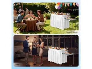 Ice Table with Side Table, Portasble Cooler Table with Removable Skirt, Patio Table, Indoor & Outdoor Bar for Events, Parties and Camping White Ice Table with Side Table, Portasble Cooler Table with Removable Skirt, Patio Table, Indoor & Outdoor Bar for Events, Parties and Camping White