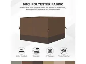 Aoodor 12x16 ft Outdoor Gazebo Curtains, 4 Panels Waterproof Privacy Sidewall Replacement with Zipper for Patio Pergola and Canopy, Brown and Coffee Aoodor 12x16 ft Outdoor Gazebo Curtains, 4 Panels Waterproof Privacy Sidewall Replacement with Zipper for Patio Pergola and Canopy, Brown and Coffee
