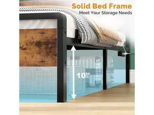 Rustic Queen Bed Frame with Wood Headboard and Footboard, Led Light, 2 AC 2 USB 1 Type-C Charging Ports, 12-Inch Storage Underneath, Duty Metal Slat Support, Modern Apartment, Retro Brown Rustic Queen Bed Frame with Wood Headboard and Footboard, Led Light, 2 AC 2 USB 1 Type-C Charging Ports, 12-Inch Storage Underneath, Duty Metal Slat Support, Modern Apartment, Retro Brown