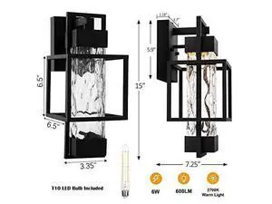 PARTPHONER 15" Outdoor Indoor Pendant Light and 15" Outdoor Wall Light PARTPHONER 15" Outdoor Indoor Pendant Light and 15" Outdoor Wall Light