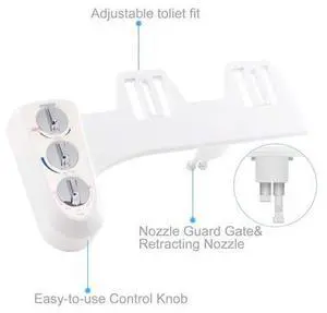 Hibbent Premium One Click Elongated Toilet Seat with Bidet Self Cleaning Dual Nozzle, Hot and Cold W Hibbent Premium One Click Elongated Toilet Seat with Bidet Self Cleaning Dual Nozzle, Hot and Cold W