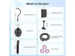 Hibbent Metal 10'' Filtered Rainfall Shower Head Combo, High Pressure Handheld Shower Wand, 12'' Adj Hibbent Metal 10'' Filtered Rainfall Shower Head Combo, High Pressure Handheld Shower Wand, 12'' Adj