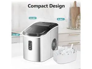 EUHOMY Smart Ice Makers Countertop -26lbs in 24 Hours, 9 Cubes Ready in 8Mins, Self-Cleaning Countertop Ice Maker, Portable Ice Maker with Ice Scoop and Basket, Perfect for Home/Kitchen/Office(Sliver EUHOMY Smart Ice Makers Countertop -26lbs in 24 Hours, 9 Cubes Ready in 8Mins, Self-Cleaning Countertop Ice Maker, Portable Ice Maker with Ice Scoop and Basket, Perfect for Home/Kitchen/Office(Sliver