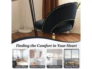 Modern Velvet Small Office Chair,Cute Desk Chair with Wheels,Gold Base/Studs, Comfy Armless Swivel Vanity Task Chair for Women/Girl/Kids, Nail Tech Chair for Bedroom,Small Space,Black Modern Velvet Small Office Chair,Cute Desk Chair with Wheels,Gold Base/Studs, Comfy Armless Swivel Vanity Task Chair for Women/Girl/Kids, Nail Tech Chair for Bedroom,Small Space,Black