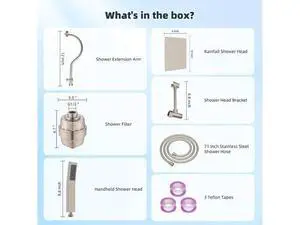 Hibbent All Metal 10'' Filtered Rainfall Shower Head Combo, High Pressure Handheld Shower Wand, 12'' Hibbent All Metal 10'' Filtered Rainfall Shower Head Combo, High Pressure Handheld Shower Wand, 12''