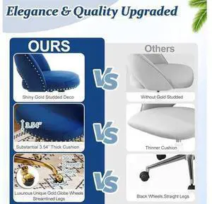 Modern Velvet Small Office Chair,Cute Desk Chair with Wheels,Gold Base/Studs, Comfy Armless Swivel Vanity Task Chair for Women/Girl/Kids, Nail Tech Chair for Bedroom,Small Space,Navy Blue Modern Velvet Small Office Chair,Cute Desk Chair with Wheels,Gold Base/Studs, Comfy Armless Swivel Vanity Task Chair for Women/Girl/Kids, Nail Tech Chair for Bedroom,Small Space,Navy Blue