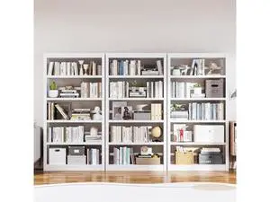 5 Tier Bookshelf, 61" H Metal Bookshelf, Metal Bookcase with Adjustable Storage Shelves, Heavy Duty 5 Tier Bookshelf, 61" H Metal Bookshelf, Metal Bookcase with Adjustable Storage Shelves, Heavy Duty