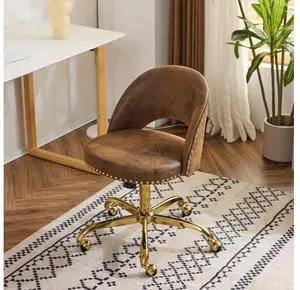 Modern Velvet Small Office Chair,Cute Desk Chair with Wheels,Gold Base/Studs, Comfy Armless Swivel Vanity Task Chair for Women/Girl/Kids, Nail Tech Chair for Bedroom,Small Space,Rustic Modern Velvet Small Office Chair,Cute Desk Chair with Wheels,Gold Base/Studs, Comfy Armless Swivel Vanity Task Chair for Women/Girl/Kids, Nail Tech Chair for Bedroom,Small Space,Rustic