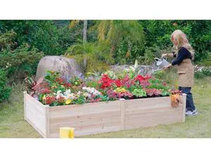 SPECRAFT 8x4 Ft Wood Raised Garden Bed, Durable 15 Inch Depth Planter Box for Vegetables, Herbs, and Flowers, Ideal for Outdoor Gardening with Open Base SPECRAFT 8x4 Ft Wood Raised Garden Bed, Durable 15 Inch Depth Planter Box for Vegetables, Herbs, and Flowers, Ideal for Outdoor Gardening with Open Base