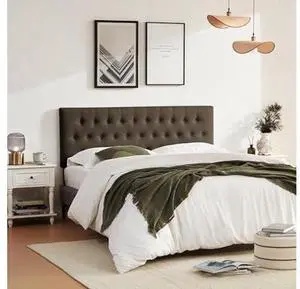 Huatean Home Tufted Upholstered Headboard Full Size, Solid Wood Head Board with Durable Metal Legs, Adjustable Height Bed headboard from 37 to 51 Fabric Headboard in Modern Button Design, Chocolate Huatean Home Tufted Upholstered Headboard Full Size, Solid Wood Head Board with Durable Metal Legs, Adjustable Height Bed headboard from 37 to 51 Fabric Headboard in Modern Button Design, Chocolate