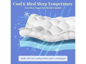 Cooling 4 lnch King Size Dual Layer Mattress Topper, 2 Inch Gel Memory Foam, 2 Inch Soft Breathable Pillow Top Pad, Bedroom Mattresses Cover, Extra Comfortable Sleep and Back Pain Relief Cooling 4 lnch King Size Dual Layer Mattress Topper, 2 Inch Gel Memory Foam, 2 Inch Soft Breathable Pillow Top Pad, Bedroom Mattresses Cover, Extra Comfortable Sleep and Back Pain Relief