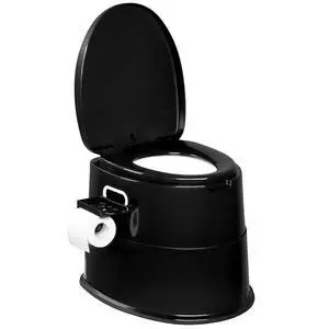 Portable Toilet | Indoor Outdoor Commode w/Detachable Inner Bucket & Removable Paper Holder, Lightweight & Compact for Camping, Boat, Van, Emergency Use (Black) Portable Toilet | Indoor Outdoor Commode w/Detachable Inner Bucket & Removable Paper Holder, Lightweight & Compact for Camping, Boat, Van, Emergency Use (Black)