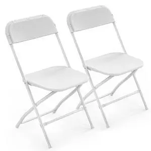 2 Pack White Plastic Folding Chair, Indoor Outdoor Portable Stackable Commercial Seat with Steel Frame 350lb. Capacity for Events Office Wedding Party Picnic Kitchen Dining 2 Pack White Plastic Folding Chair, Indoor Outdoor Portable Stackable Commercial Seat with Steel Frame 350lb. Capacity for Events Office Wedding Party Picnic Kitchen Dining