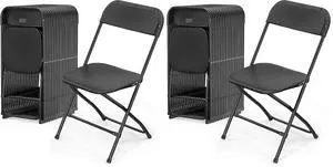 40 Pack Black Plastic Folding Chair, Indoor Outdoor Portable Stackable Commercial Seat with Steel Frame 350lb. Capacity for Events Office Wedding Party Picnic Kitchen Dining 40 Pack Black Plastic Folding Chair, Indoor Outdoor Portable Stackable Commercial Seat with Steel Frame 350lb. Capacity for Events Office Wedding Party Picnic Kitchen Dining