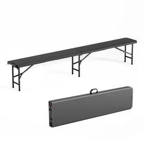 8 feet Plastic Folding Bench,Portable in/Outdoor Picnic Party Camping Dining Seat, Garden Soccer Multipurpose Entertaining Activities, Smooth HDPE Tabletop (1, Black, 8ft) 8 feet Plastic Folding Bench,Portable in/Outdoor Picnic Party Camping Dining Seat, Garden Soccer Multipurpose Entertaining Activities, Smooth HDPE Tabletop (1, Black, 8ft)