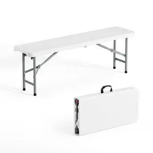 4 feet Plastic Folding Bench,Portable in/Outdoor Picnic Party Camping Dining Seat, Garden Soccer Multipurpose Entertaining Activities, Smooth HDPE Tabletop (1, White, 4ft) 4 feet Plastic Folding Bench,Portable in/Outdoor Picnic Party Camping Dining Seat, Garden Soccer Multipurpose Entertaining Activities, Smooth HDPE Tabletop (1, White, 4ft)