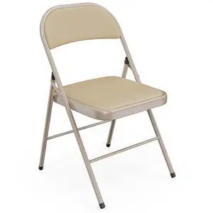 1 Pack Folding Chairs with Padded Seats, Metal Frame with Pu Leather Seat & Back, Capacity 350 lbs, Set of 1, Khaki 1 Pack Folding Chairs with Padded Seats, Metal Frame with Pu Leather Seat & Back, Capacity 350 lbs, Set of 1, Khaki