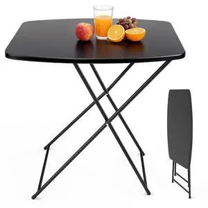 Small Folding Table Portable, 18" Adjustable Height Personal Laptop TV Tray, Camping Table, HDPE Plastic Top with Steel Frame,Black Small Folding Table Portable, 18" Adjustable Height Personal Laptop TV Tray, Camping Table, HDPE Plastic Top with Steel Frame,Black