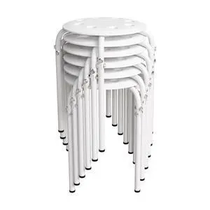 6 Pack Round Plastic Stackable Stools for Home Office, White | Space-saving, Portable Nesting Stool, Multi-purpose Stacking Stools, Indoor Outdoor Decor, Decorative Stool for Home 6 Pack Round Plastic Stackable Stools for Home Office, White | Space-saving, Portable Nesting Stool, Multi-purpose Stacking Stools, Indoor Outdoor Decor, Decorative Stool for Home