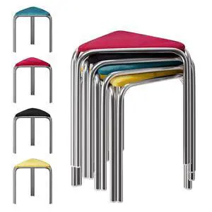 18 Inch Stackable Triangular Stools 4 Pack, Colorful Velvet Padded | Metal Frame Stacking Stool, Space-saving, Portable Nesting Benches, Decoration for Home Kitchen Dining Room Cafe 18 Inch Stackable Triangular Stools 4 Pack, Colorful Velvet Padded | Metal Frame Stacking Stool, Space-saving, Portable Nesting Benches, Decoration for Home Kitchen Dining Room Cafe