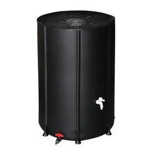 PVC 50 Gallon Collapsible Rain Barrel (Black, 100 Gallon) | Upgraded Foldable PVC Rain Water Collection Barrel, Water Barrel with Filter Mesh, Double-Seal Spigot & Overflow Connector PVC 50 Gallon Collapsible Rain Barrel (Black, 100 Gallon) | Upgraded Foldable PVC Rain Water Collection Barrel, Water Barrel with Filter Mesh, Double-Seal Spigot & Overflow Connector