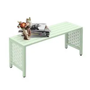 40in Outdoor Metal Bench, All-Weathe Backless Patio Bench with Slatted SeatFloral Side Panels, Rust-Resistant Garden Bench, Weatherproof Outdoor Seating for Porch Entryway Backyard (Green) 40in Outdoor Metal Bench, All-Weathe Backless Patio Bench with Slatted SeatFloral Side Panels, Rust-Resistant Garden Bench, Weatherproof Outdoor Seating for Porch Entryway Backyard (Green)