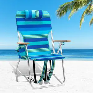17" Tall Beach Chairs for Adults,Aluminum 4-Position Backpack Beach Chair with Wooden Armrests,Folding Lawn Chair for Outdoor, Camping, Patio 17" Tall Beach Chairs for Adults,Aluminum 4-Position Backpack Beach Chair with Wooden Armrests,Folding Lawn Chair for Outdoor, Camping, Patio